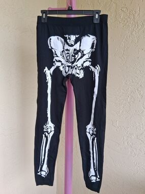 Spirit Halliween Black & White Skeleton Print Kids Leggings